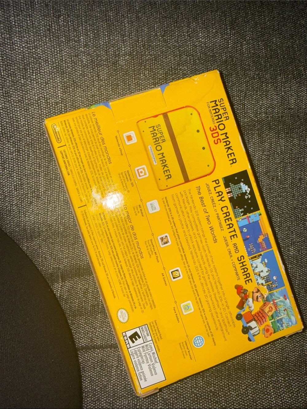 Nintendo 2DS Super Mario Maker Themed Handheld in Yellow with Red Accents